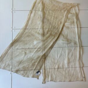 Sheer Beige Silk Scarf, Calvin Klein